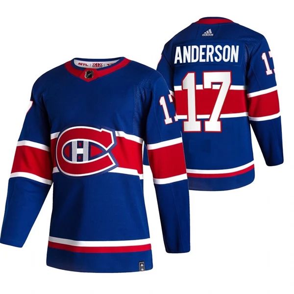 Montreal Canadiens Trikot Josh Anderson 17 2022 Reverse Retro Blau Authentic